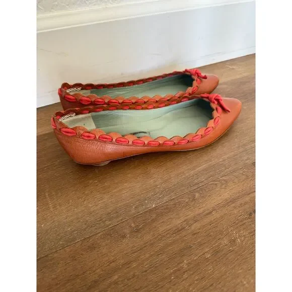 Vintage Leather Belle by Sigerson Morrison Pointed Toe Flats Size 8.5 - Picture 4 of 7